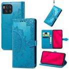 For T-Mobile REVVL 7 Pro 5G Mandala Flower Embossed Leather Phone Case(Blue) - 1