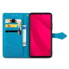 For T-Mobile REVVL 7 Pro 5G Mandala Flower Embossed Leather Phone Case(Blue) - 3