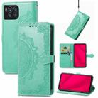 For T-Mobile REVVL 7 Pro 5G Mandala Flower Embossed Leather Phone Case(Green) - 1