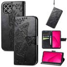 For T-Mobile T Phone 2 5G Butterfly Love Flower Embossed Leather Phone Case(Black) - 1