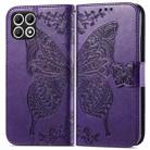 For T-Mobile T Phone 2 5G Butterfly Love Flower Embossed Leather Phone Case(Purple) - 2