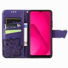 For T-Mobile T Phone 2 5G Butterfly Love Flower Embossed Leather Phone Case(Purple) - 3