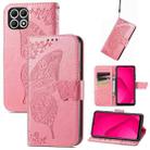 For T-Mobile T Phone 2 Pro 5G Butterfly Love Flower Embossed Leather Phone Case(Pink) - 1