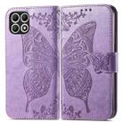 For T-Mobile T Phone 2 Pro 5G Butterfly Love Flower Embossed Leather Phone Case(Light Purple) - 2