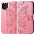 For T-Mobile REVVL 7 5G Butterfly Love Flower Embossed Leather Phone Case(Pink) - 2