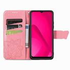 For T-Mobile REVVL 7 5G Butterfly Love Flower Embossed Leather Phone Case(Pink) - 3