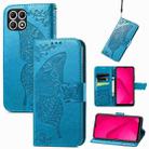 For T-Mobile REVVL 7 5G Butterfly Love Flower Embossed Leather Phone Case(Blue) - 1