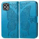 For T-Mobile REVVL 7 5G Butterfly Love Flower Embossed Leather Phone Case(Blue) - 2