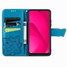 For T-Mobile REVVL 7 5G Butterfly Love Flower Embossed Leather Phone Case(Blue) - 3