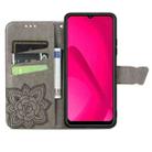 For T-Mobile REVVL 7 5G Butterfly Love Flower Embossed Leather Phone Case(Gray) - 3