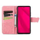 For T-Mobile REVVL 7 Pro 5G Butterfly Love Flower Embossed Leather Phone Case(Pink) - 3
