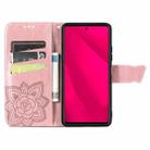 For T-Mobile REVVL 7 Pro 5G Butterfly Love Flower Embossed Leather Phone Case(Rose Gold) - 3