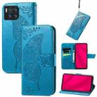For T-Mobile REVVL 7 Pro 5G Butterfly Love Flower Embossed Leather Phone Case(Blue) - 1