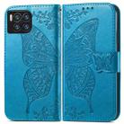 For T-Mobile REVVL 7 Pro 5G Butterfly Love Flower Embossed Leather Phone Case(Blue) - 2
