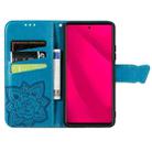 For T-Mobile REVVL 7 Pro 5G Butterfly Love Flower Embossed Leather Phone Case(Blue) - 3