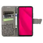 For T-Mobile REVVL 7 Pro 5G Butterfly Love Flower Embossed Leather Phone Case(Gray) - 3