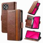 For T-Mobile T Phone 2 Pro 5G CaseNeo Splicing Dual Magnetic Buckle Leather Phone Case(Brown) - 1