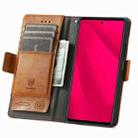 For T-Mobile REVVL 7 Pro 5G CaseNeo Splicing Dual Magnetic Buckle Leather Phone Case(Khaki) - 3