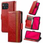 For T-Mobile REVVL 7 Pro 5G CaseNeo Splicing Dual Magnetic Buckle Leather Phone Case(Red) - 1