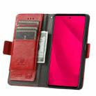 For T-Mobile REVVL 7 Pro 5G CaseNeo Splicing Dual Magnetic Buckle Leather Phone Case(Red) - 3