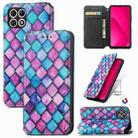 For T-Mobile T Phone 2 5G CaseNeo Colorful Magnetic Leather Phone Case(Purple Scales) - 1