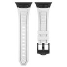 For Apple Watch SE 2023 44mm Metal Connector Silicone Watch Band(White+Black Buckle) - 2
