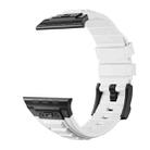 For Apple Watch SE 2023 44mm Metal Connector Silicone Watch Band(White+Black Buckle) - 3