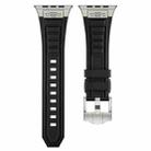 For Apple Watch Series 9 45mm Metal Connector Silicone Watch Band(Black+Titanium Color Buckle) - 2