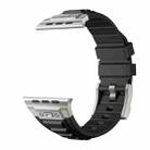 For Apple Watch Series 9 45mm Metal Connector Silicone Watch Band(Black+Titanium Color Buckle) - 3