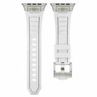 For Apple Watch Series 9 45mm Metal Connector Silicone Watch Band(White+Titanium Color Buckle) - 2