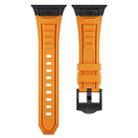 For Apple Watch Series 9 45mm Metal Connector Silicone Watch Band(Orange+Black Buckle) - 2