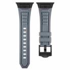For Apple Watch Series 9 45mm Metal Connector Silicone Watch Band(Grey+Black Buckle) - 2