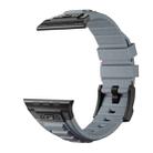 For Apple Watch Series 9 45mm Metal Connector Silicone Watch Band(Grey+Black Buckle) - 3