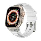 For Apple Watch Ultra 49mm Metal Connector Silicone Watch Band(White+Titanium Color Buckle) - 1