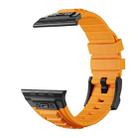 For Apple Watch Ultra 49mm Metal Connector Silicone Watch Band(Orange+Black Buckle) - 3