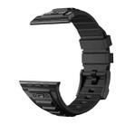 For Apple Watch Series 8 45mm Metal Connector Silicone Watch Band(Black+Black Buckle) - 3