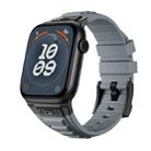 For Apple Watch Series 8 45mm Metal Connector Silicone Watch Band(Grey+Black Buckle) - 1