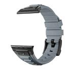 For Apple Watch Series 8 45mm Metal Connector Silicone Watch Band(Grey+Black Buckle) - 3