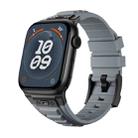 For Apple Watch Series 7 45mm Metal Connector Silicone Watch Band(Grey+Black Buckle) - 1