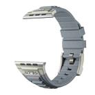 For Apple Watch Series 4 44mm Metal Connector Silicone Watch Band(Grey+Titanium Color Buckle) - 3