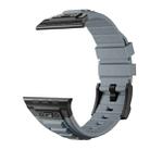 For Apple Watch Series 4 44mm Metal Connector Silicone Watch Band(Grey+Black Buckle) - 3