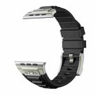 For Apple Watch Series 3 42mm Metal Connector Silicone Watch Band(Black+Titanium Color Buckle) - 3