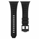 For Apple Watch Series 3 42mm Metal Connector Silicone Watch Band(Black+Black Buckle) - 2