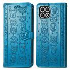 For T-Mobile T Phone 2 5G Cat and Dog Embossed Leather Phone Case(Blue) - 2