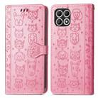 For T-Mobile T Phone 2 5G Cat and Dog Embossed Leather Phone Case(Pink) - 2