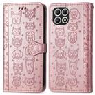 For T-Mobile T Phone 2 5G Cat and Dog Embossed Leather Phone Case(Rose Gold) - 2