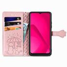 For T-Mobile T Phone 2 5G Cat and Dog Embossed Leather Phone Case(Rose Gold) - 3