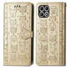 For T-Mobile T Phone 2 5G Cat and Dog Embossed Leather Phone Case(Gold) - 2