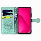 For T-Mobile T Phone 2 5G Cat and Dog Embossed Leather Phone Case(Green) - 3