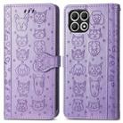 For T-Mobile T Phone 2 5G Cat and Dog Embossed Leather Phone Case(Purple) - 2